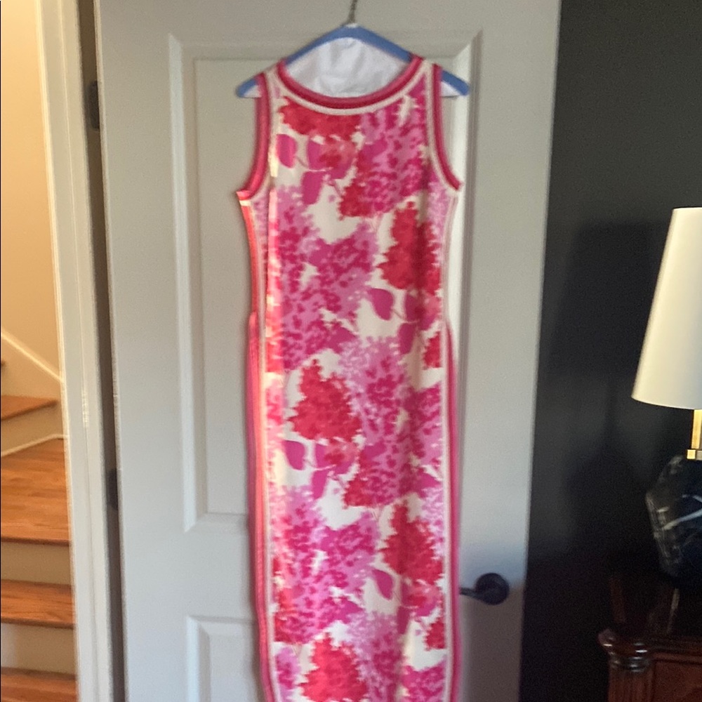 Frances Valentine Pink Floral Midi Dress